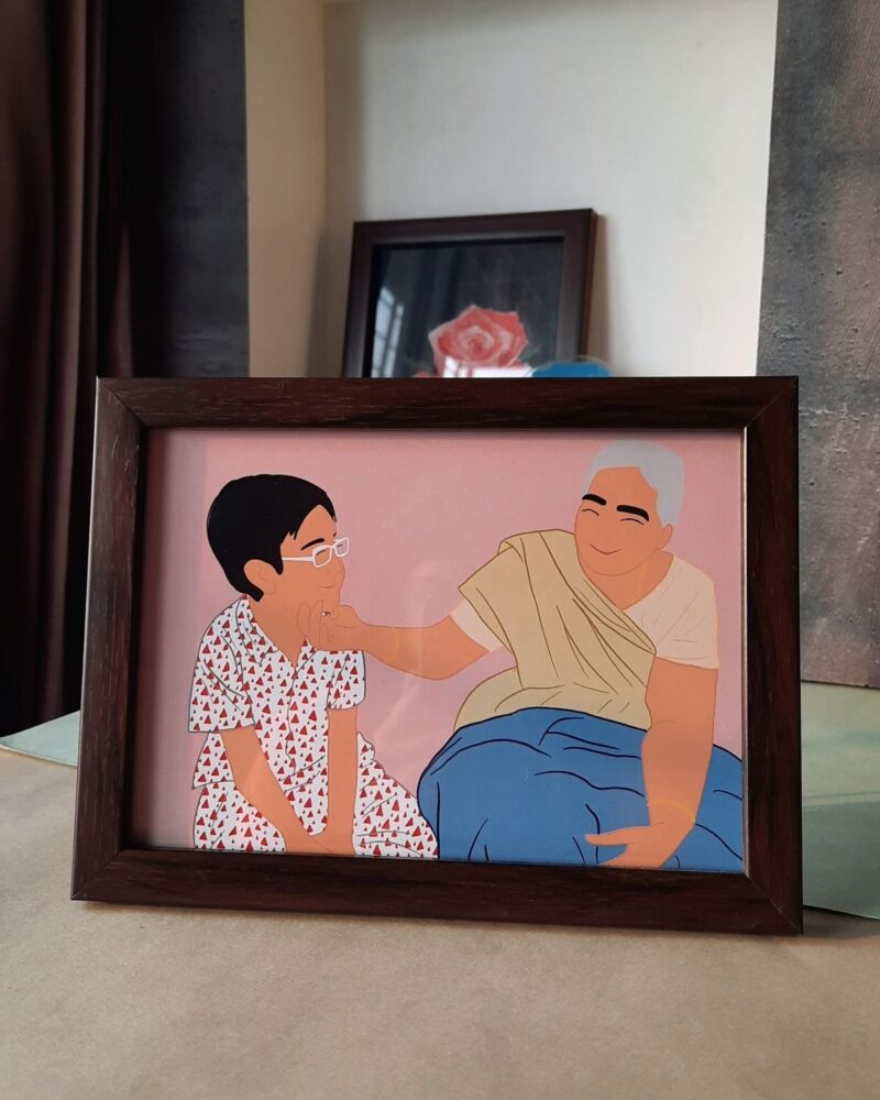 Minimal illustration frame unique personalised gift. The Piyu Store