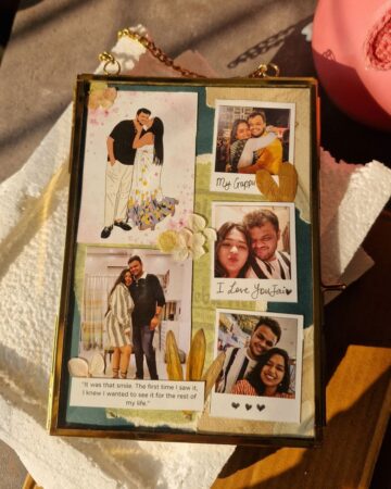 Vintage photo frame birthday gift from wife to husband India