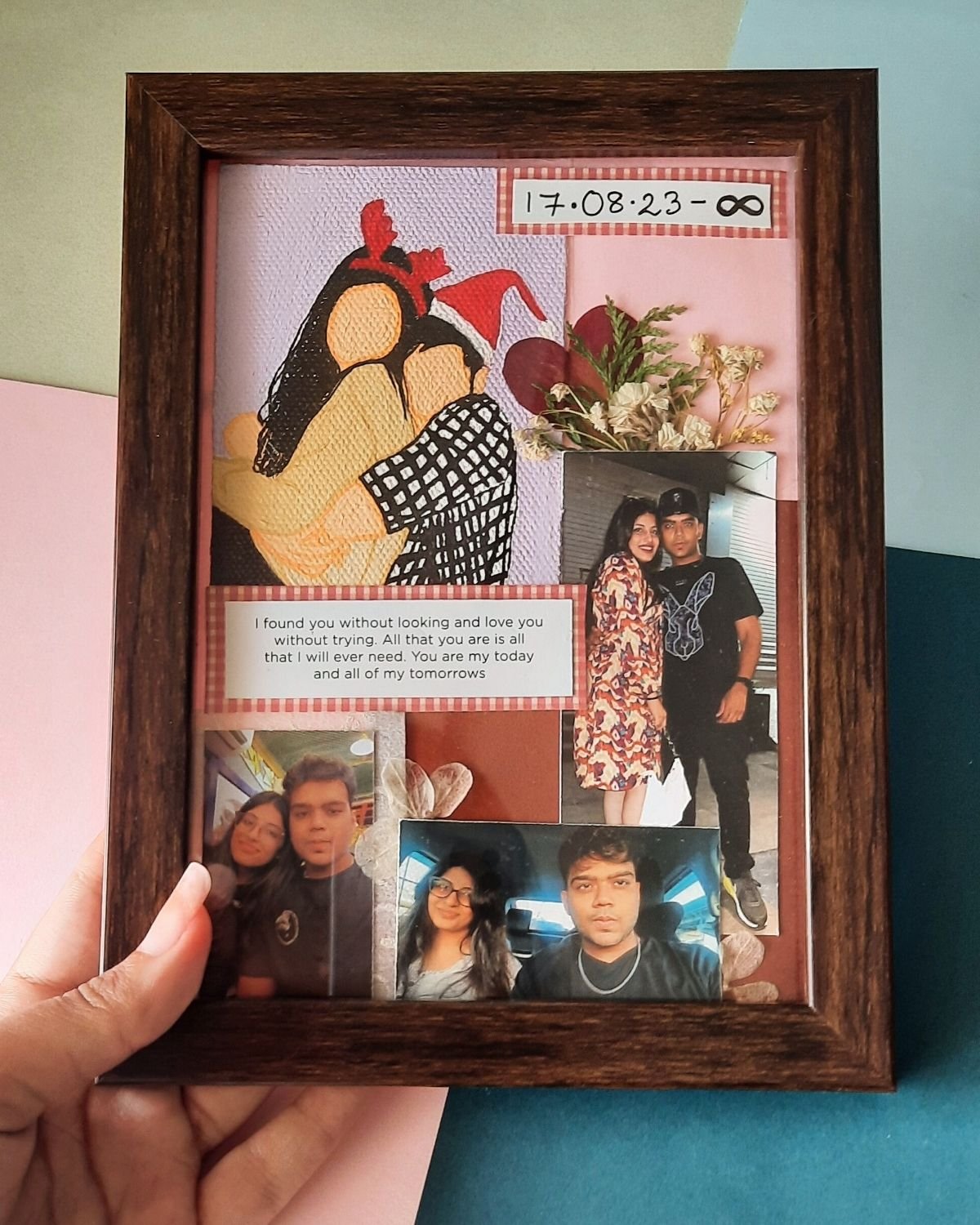 Personalised Photo Frame Gift | Collage with Painting