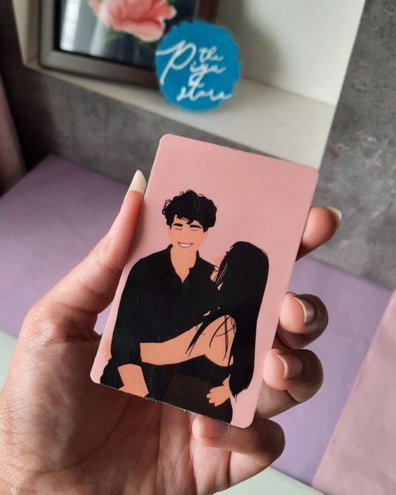 pocket card gift India personalised illustration wallet card for long distance relationship
