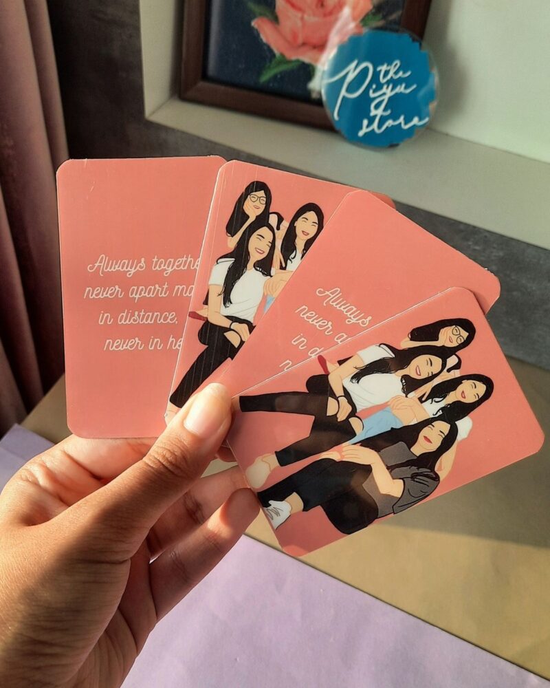 custom wallet card gift India with minimal style digital portrait printed on credit card size