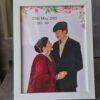 Wedding anniversary gift personalised couple illustration frame India